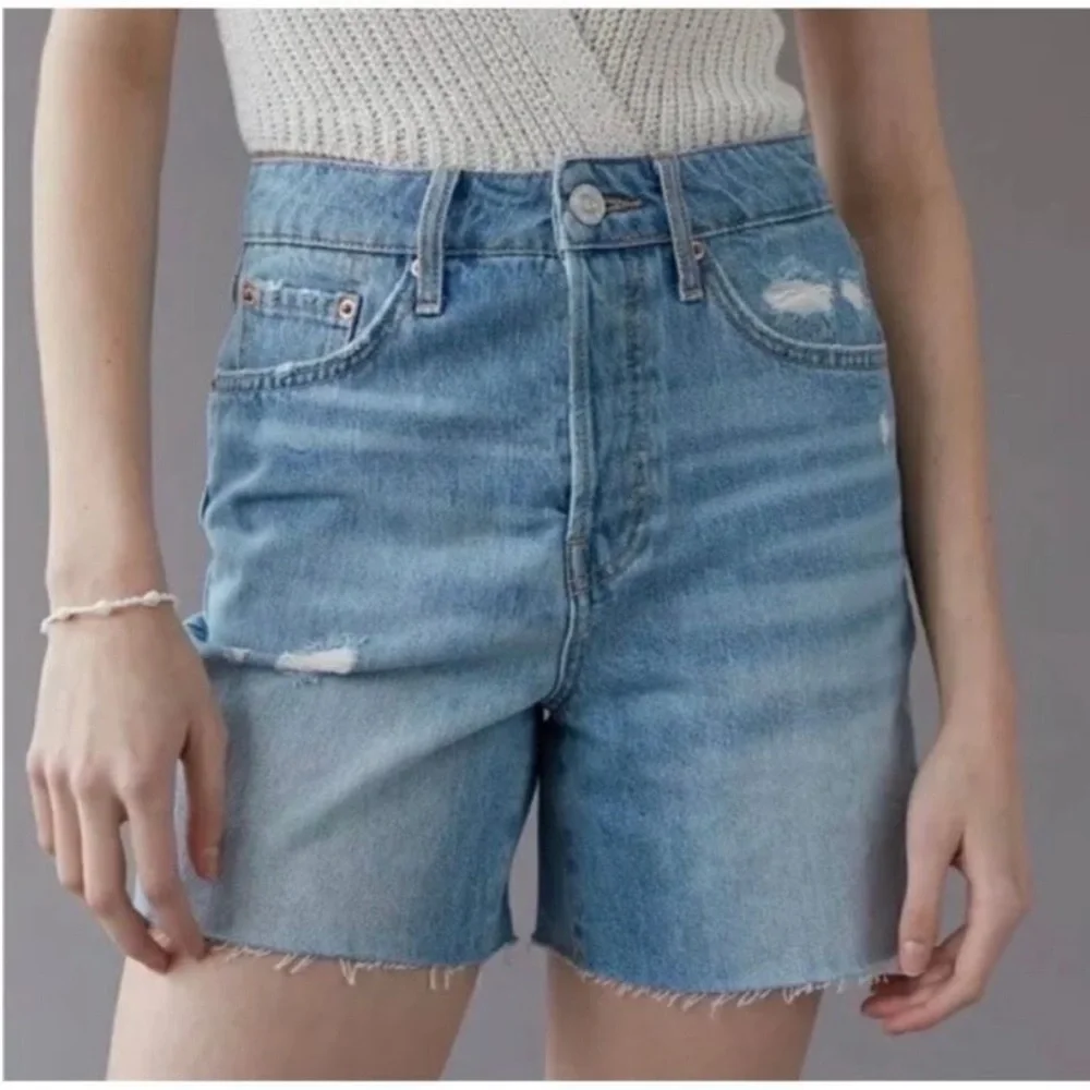 Urban Outfitters | BDG Raw Hem Long Inseam Denim Jean Shorts Blue New 31 Waist